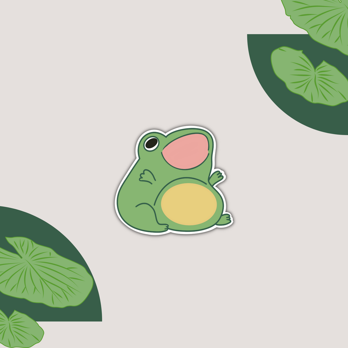Cute Frog Screaming Sticker – HappyPlanGirls Designs