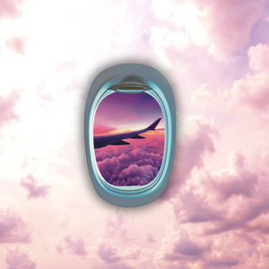 Airplane Window View Vinyl Sticker - 2 Sizes, Matte, Glossy, or Holographic