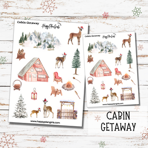 Christmas Sticker Sheet Cabin Getaway
