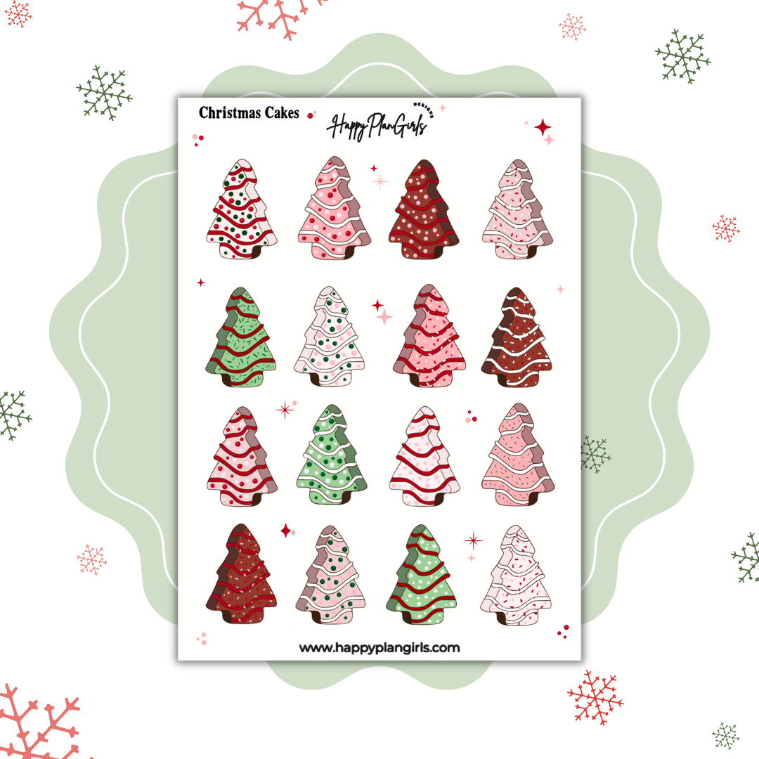 Christmas Cakes Sticker Sheet