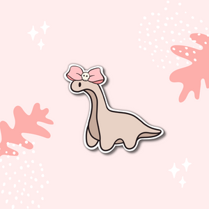 Dinosaur with Pink Bow Sticker