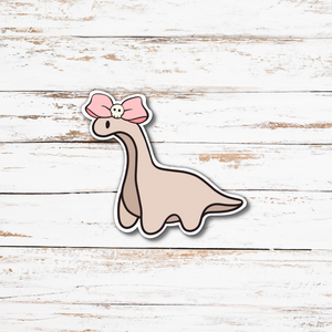 Dinosaur with Pink Bow Sticker