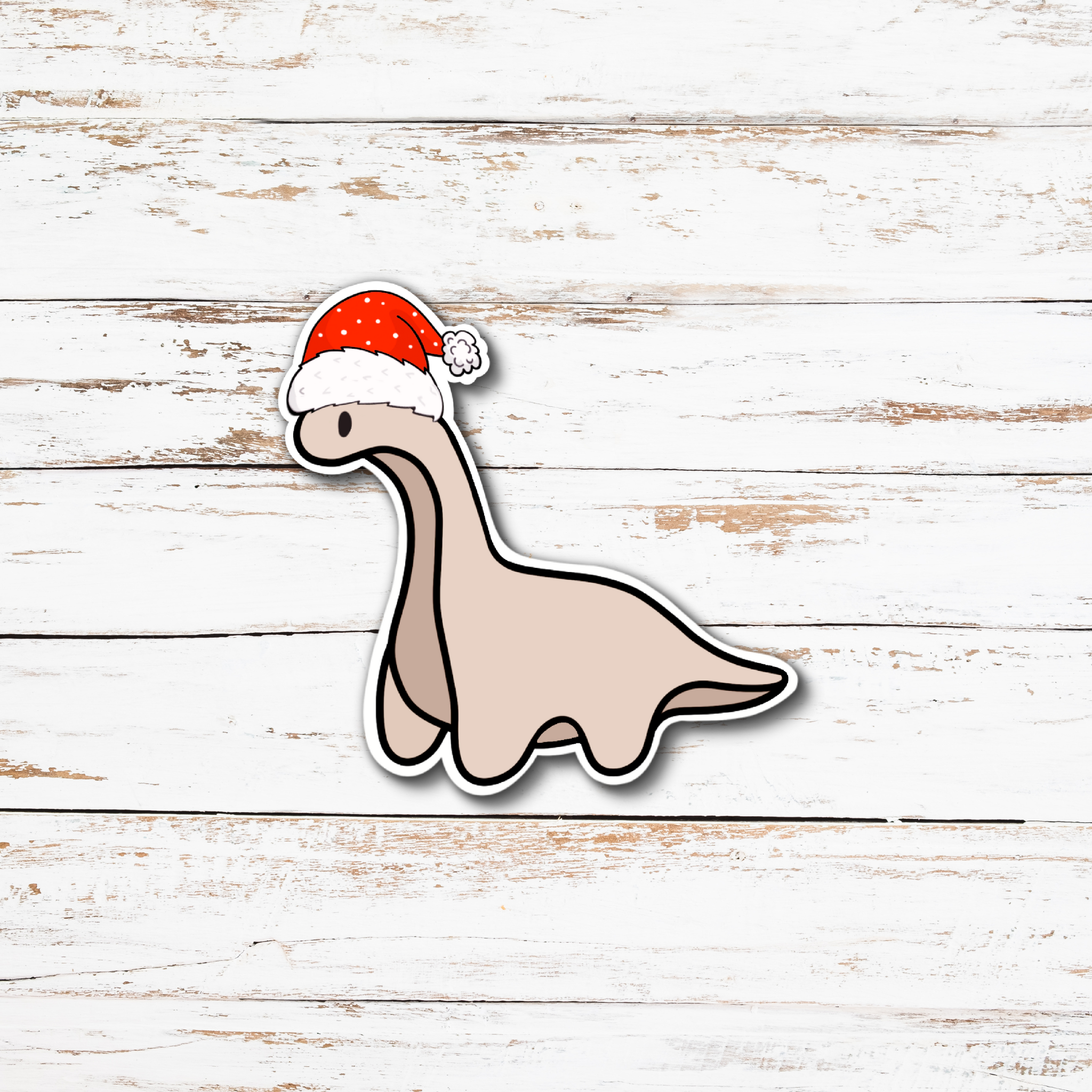 Dinosaur with Santa Hat Sticker