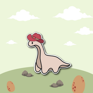 Dinosaur with Cowboy Hat Sticker