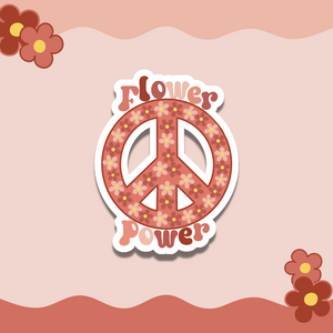 Flower Power Peace Vinyl Sticker