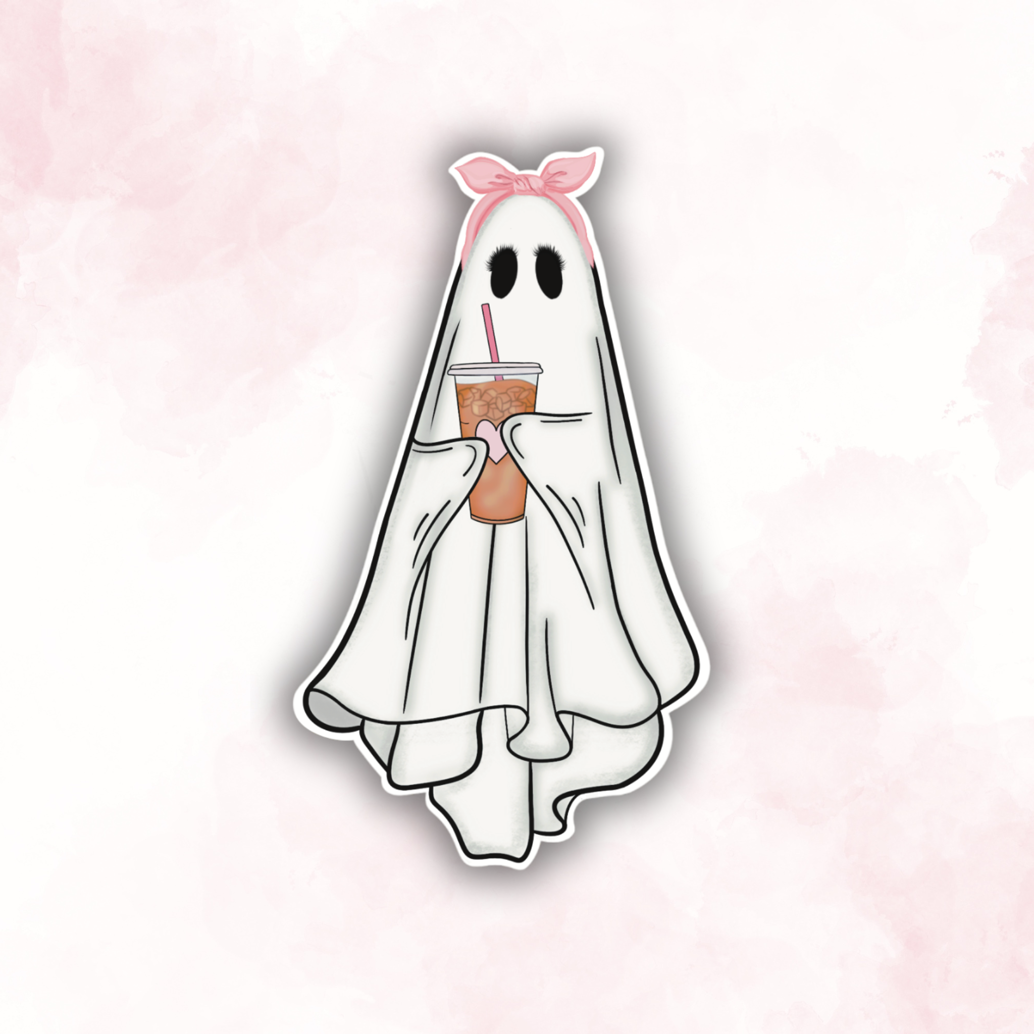 Cute Ghost Iced Coffee Sticker