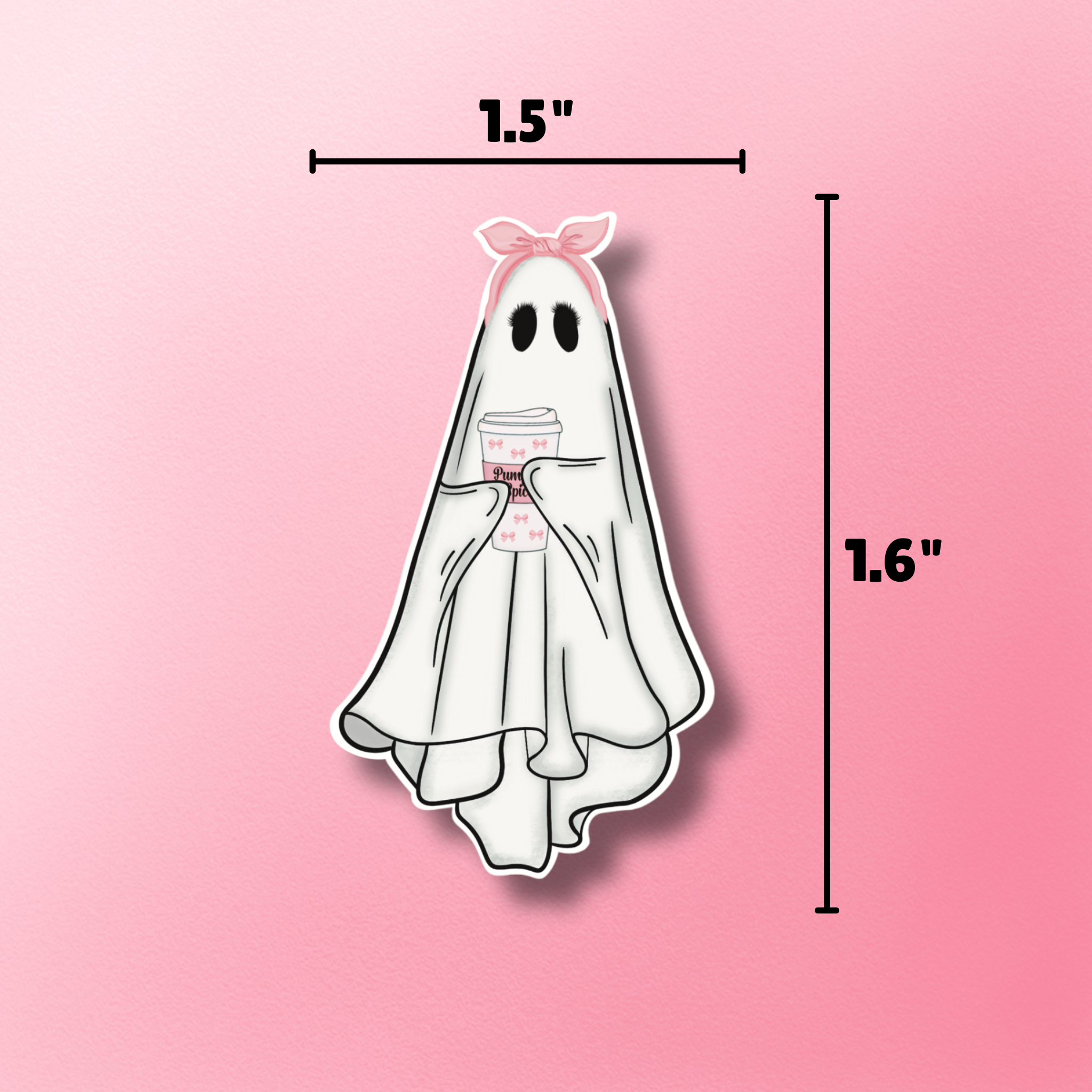 Cute Ghost Coffee Sticker | Ghost with Coffee