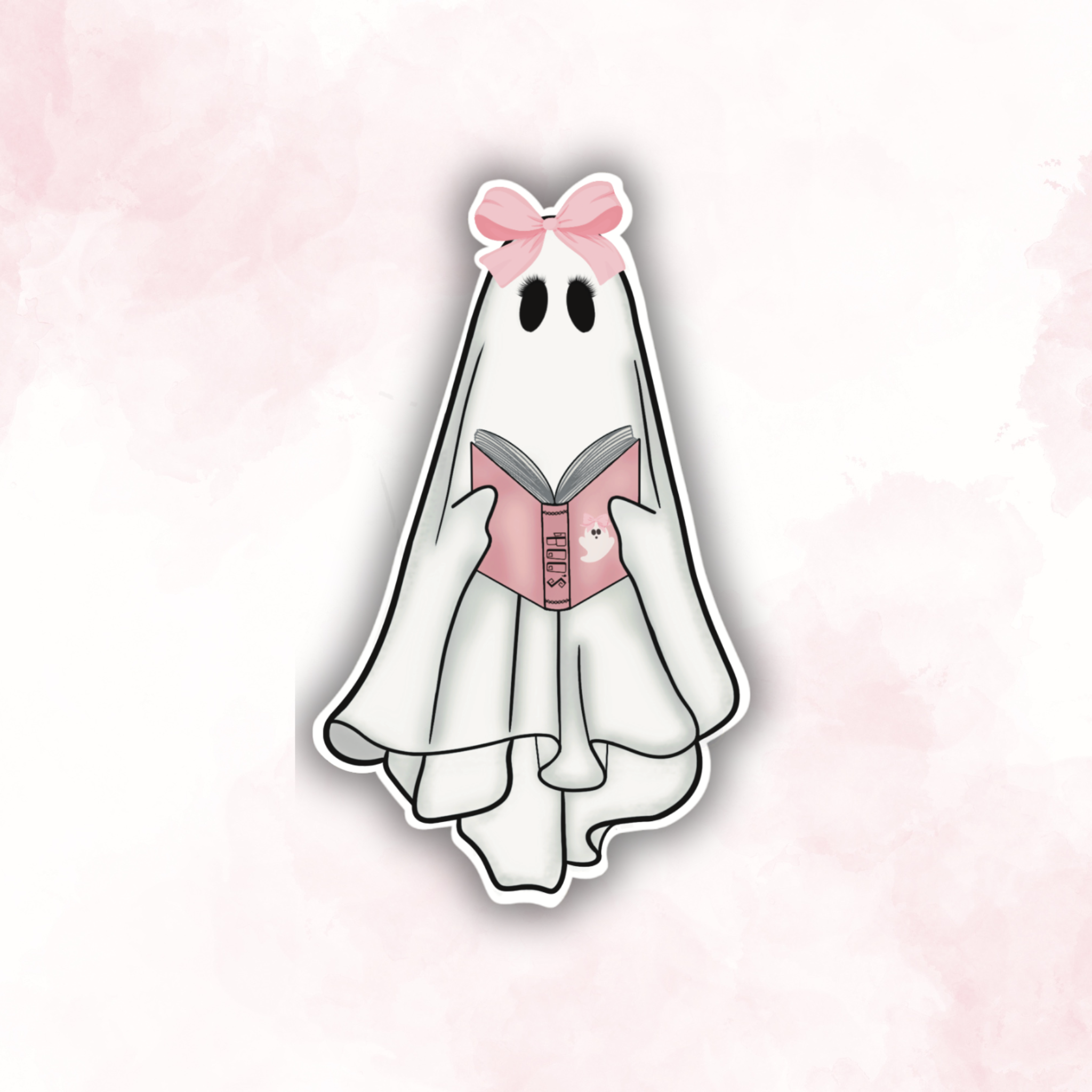 Cute Ghost Reading Sticker