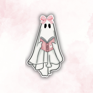 Cute Ghost Reading Sticker