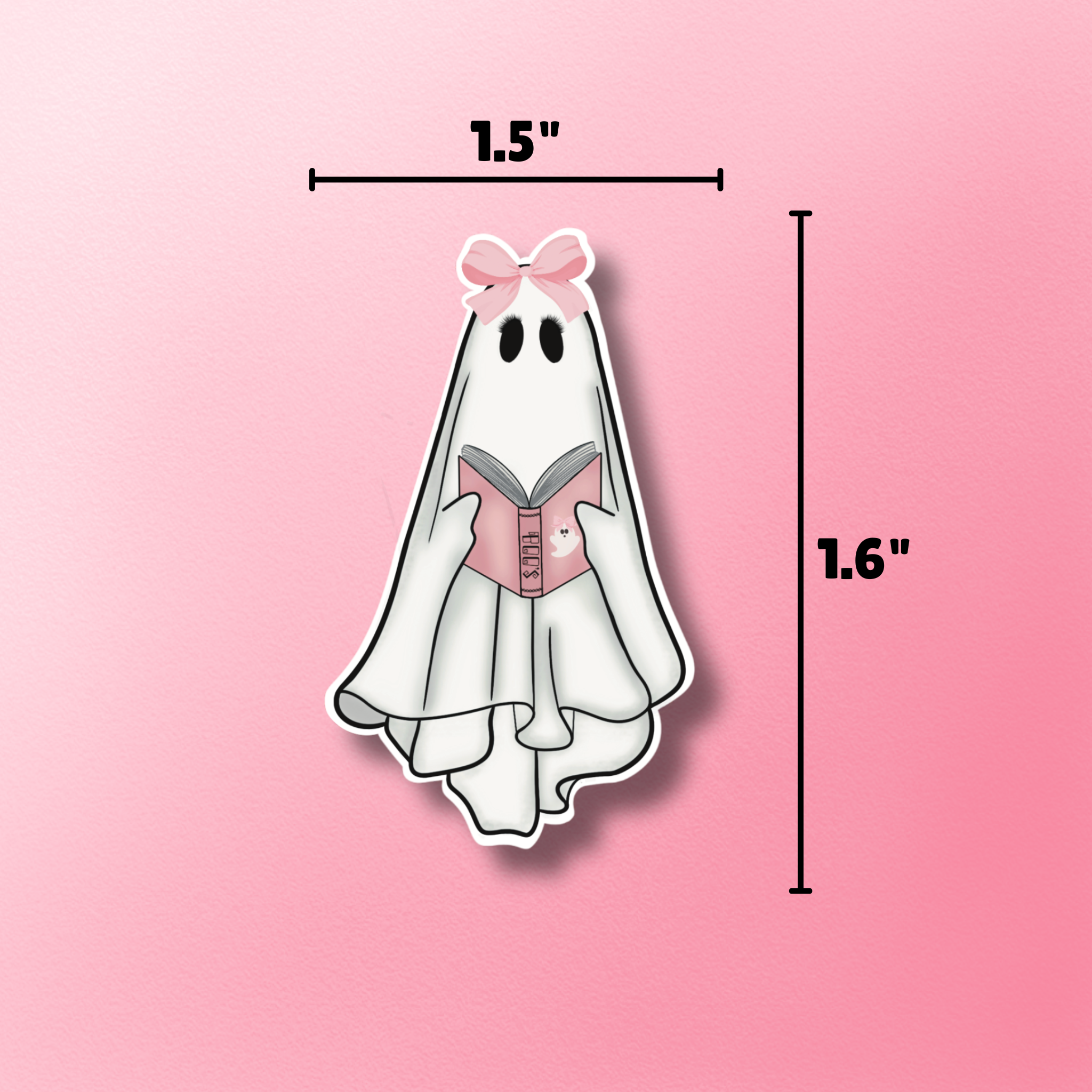 Cute Ghost Reading Sticker