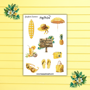 Summer Planner Sticker Sheet Gingham Summer