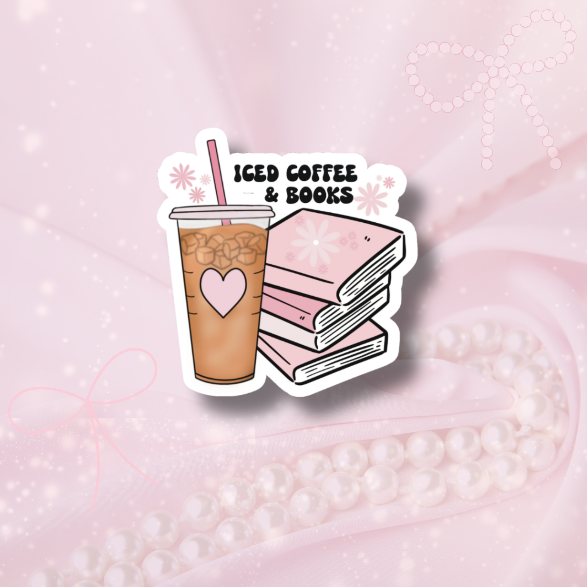 Iced Coffee and Books Sticker - Cute, Durable, and Stylish