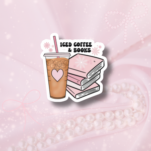 Iced Coffee and Books Sticker - Cute, Durable, and Stylish