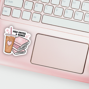 Iced Coffee and Books Sticker - Cute, Durable, and Stylish