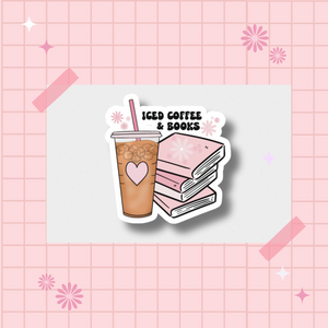 Iced Coffee and Books Sticker - Cute, Durable, and Stylish