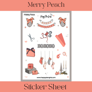 "Merry Peach" Christmas Sticker Sheet