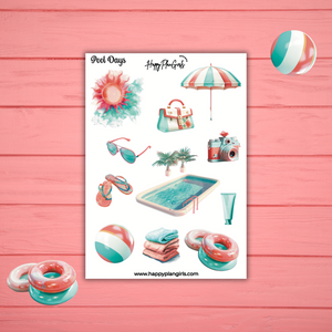 Summer Planner Sticker Sheet Pool Days