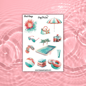 Summer Planner Sticker Sheet Pool Days