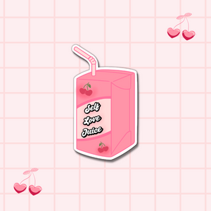 Self Love Sticker" - Cute Pink Juice Box Decal in Matte, Glossy, or Holographic Finish"