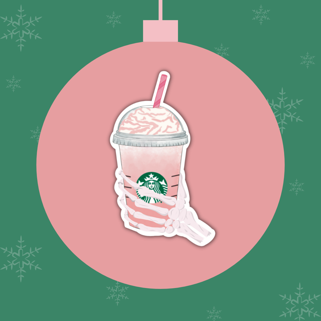 Spooky Christmas Coffee Vinyl Sticker