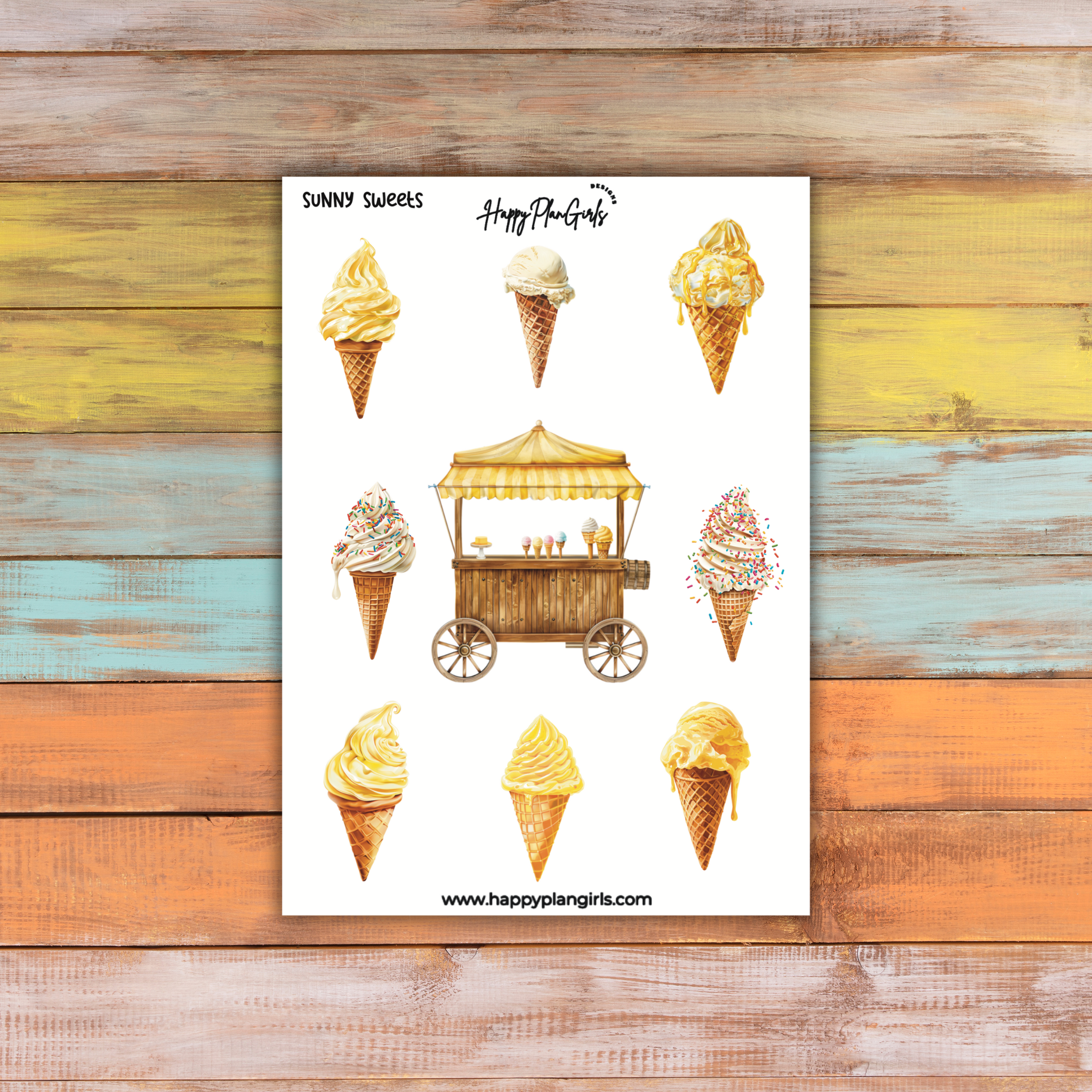 Summer Planner Sticker Sheet Sunny Treats