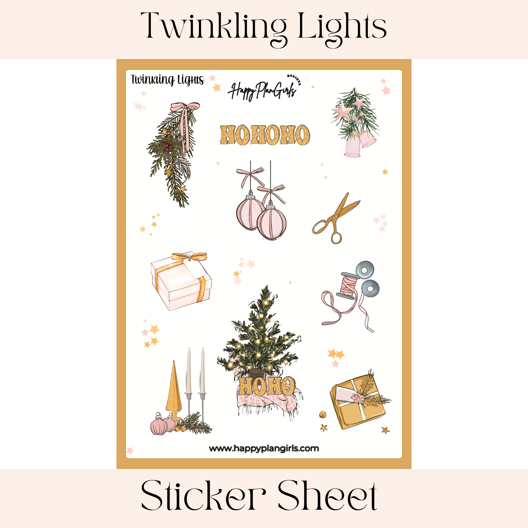 "Twinkling Lights" Christmas Sticker Sheet