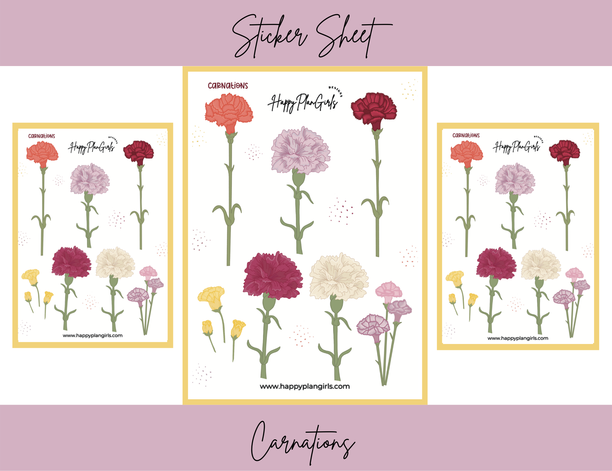 Carnations Sticker Sheet