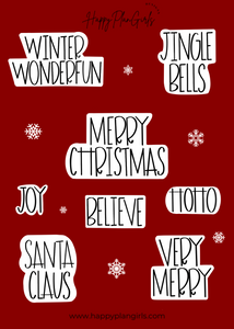Christmas Words Sticker Sheet