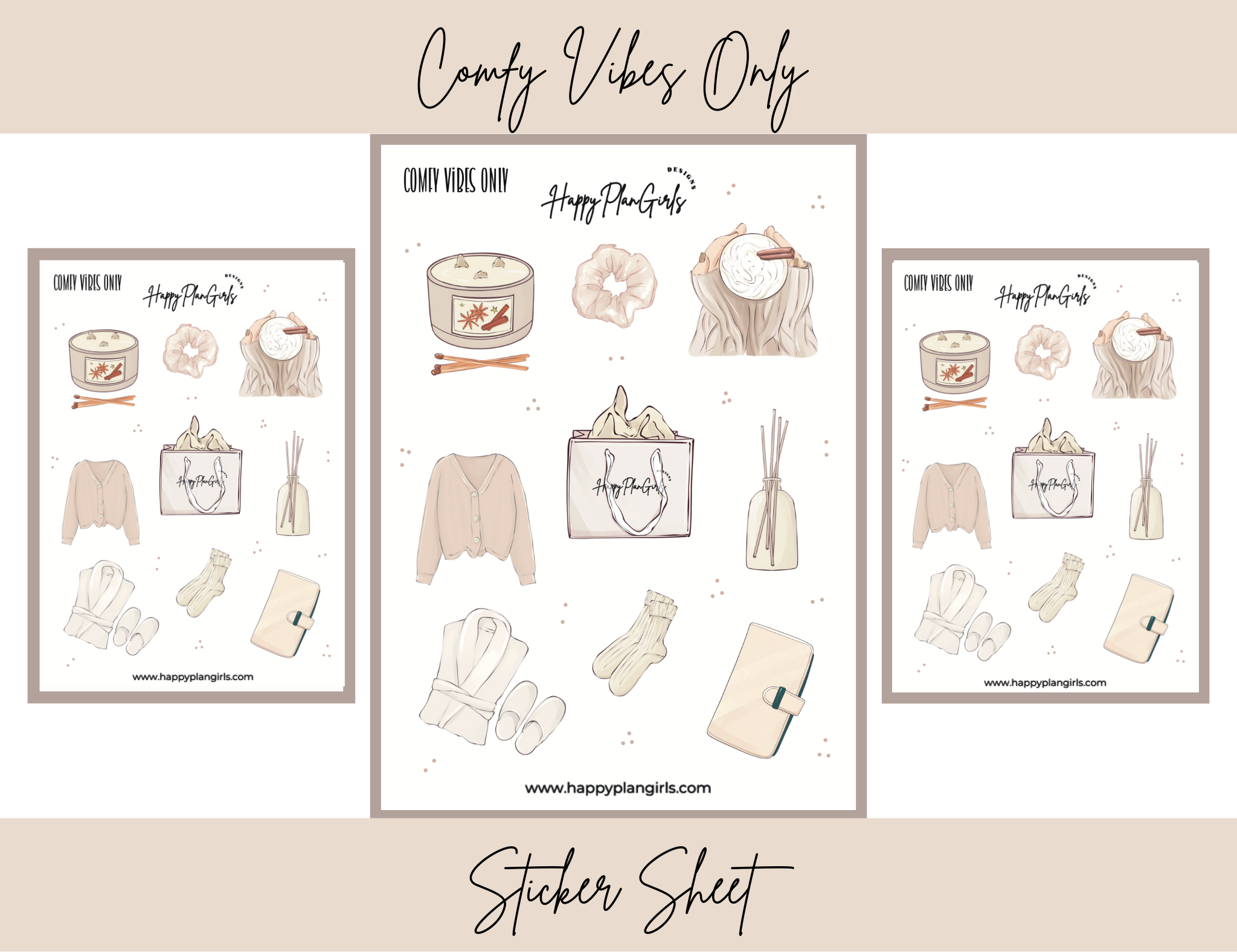 Comfy Vibes Only Sticker Sheet