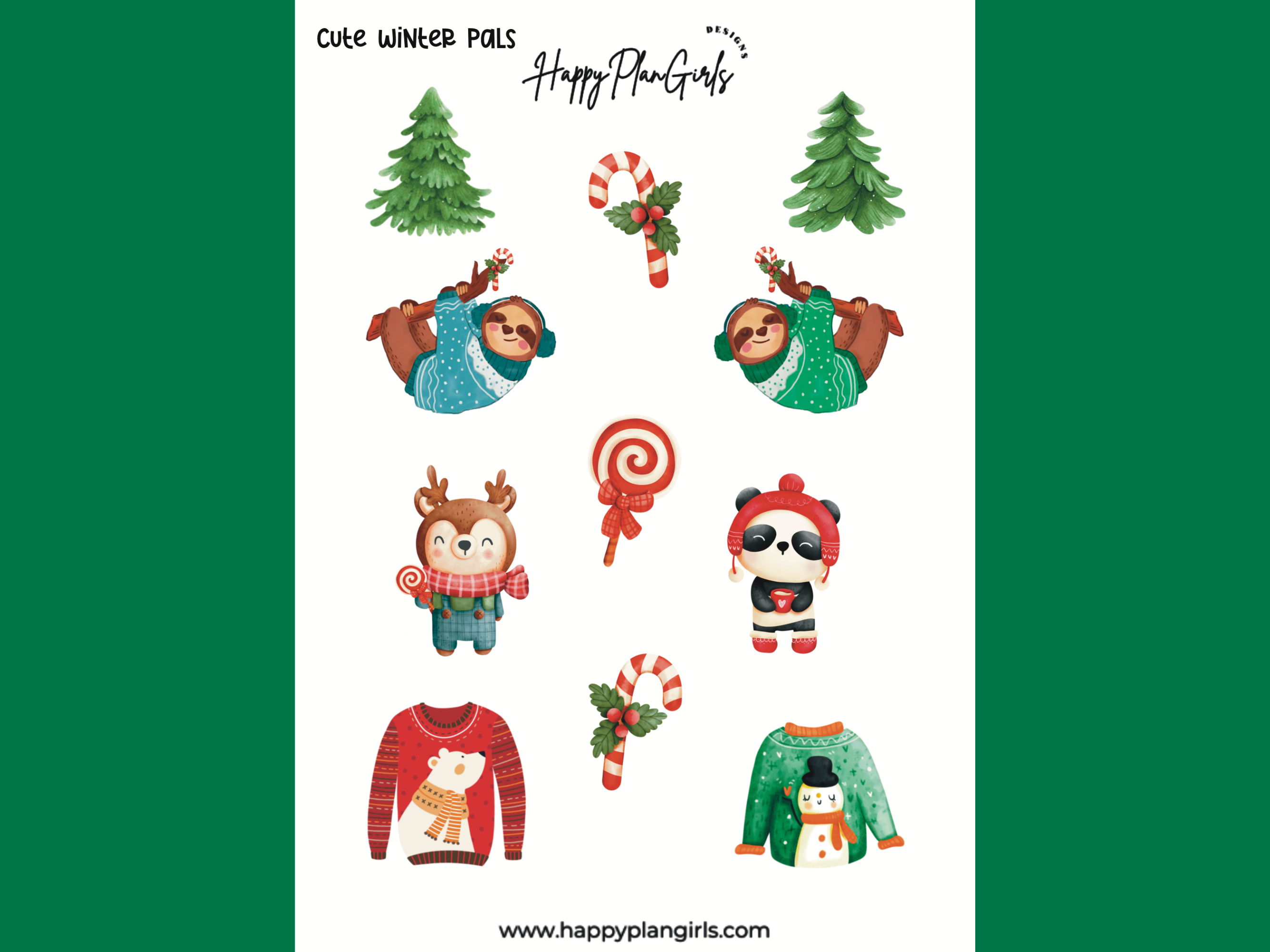 Cute Winter Pals Sticker Sheet