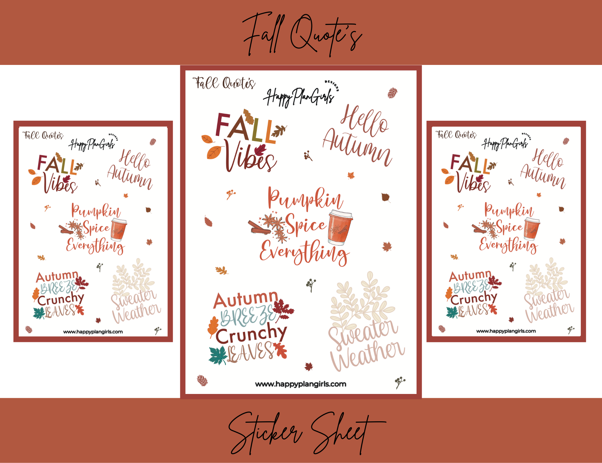 Fall Quote's Sticker Sheet