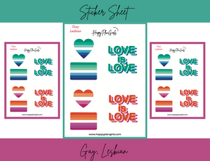 Gay and Lesbian Sticker Sheet