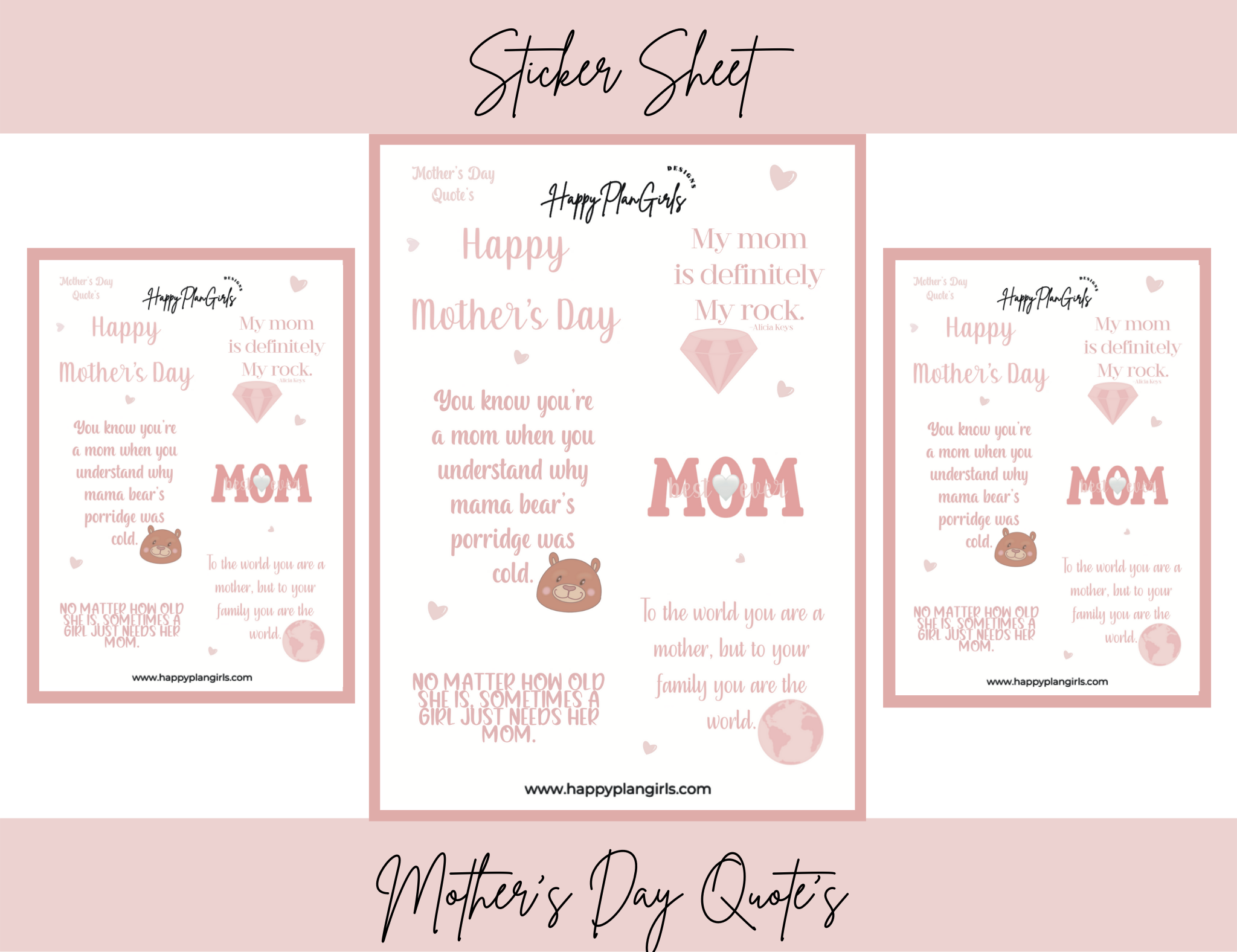 Mother's Day Quote's Sticker Sheet