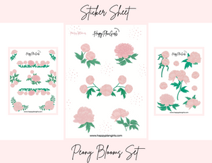 Peony Blooms Sticker Sheet Set