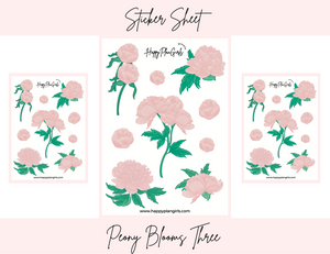Peony Blooms Three Sticker Sheet