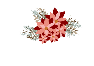 Poinsettia Flowers Sticker