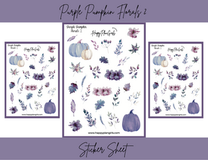 Purple Pumpkin Florals 2 Sticker Sheet