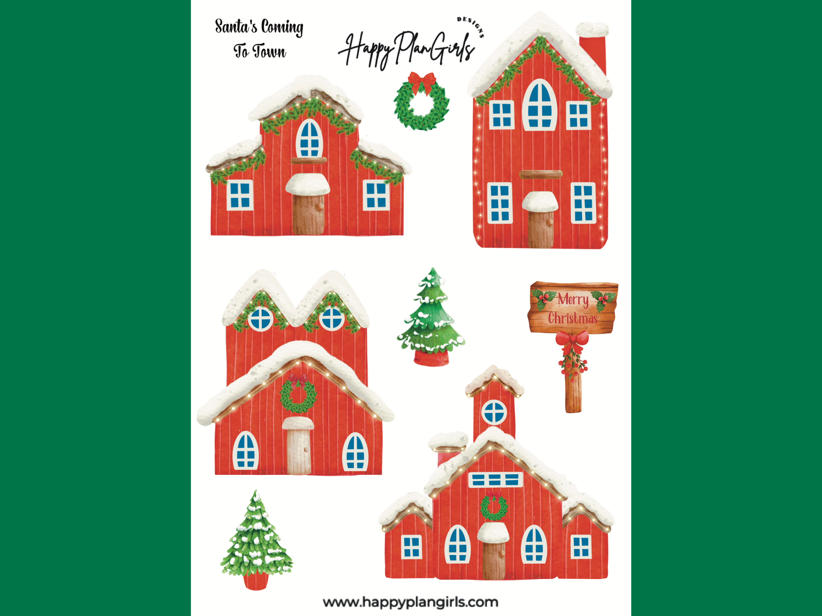 Santas Coming To Town Sticker Sheet