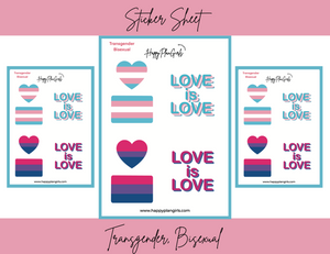 Transgender and Bisexual Sticker Sheet