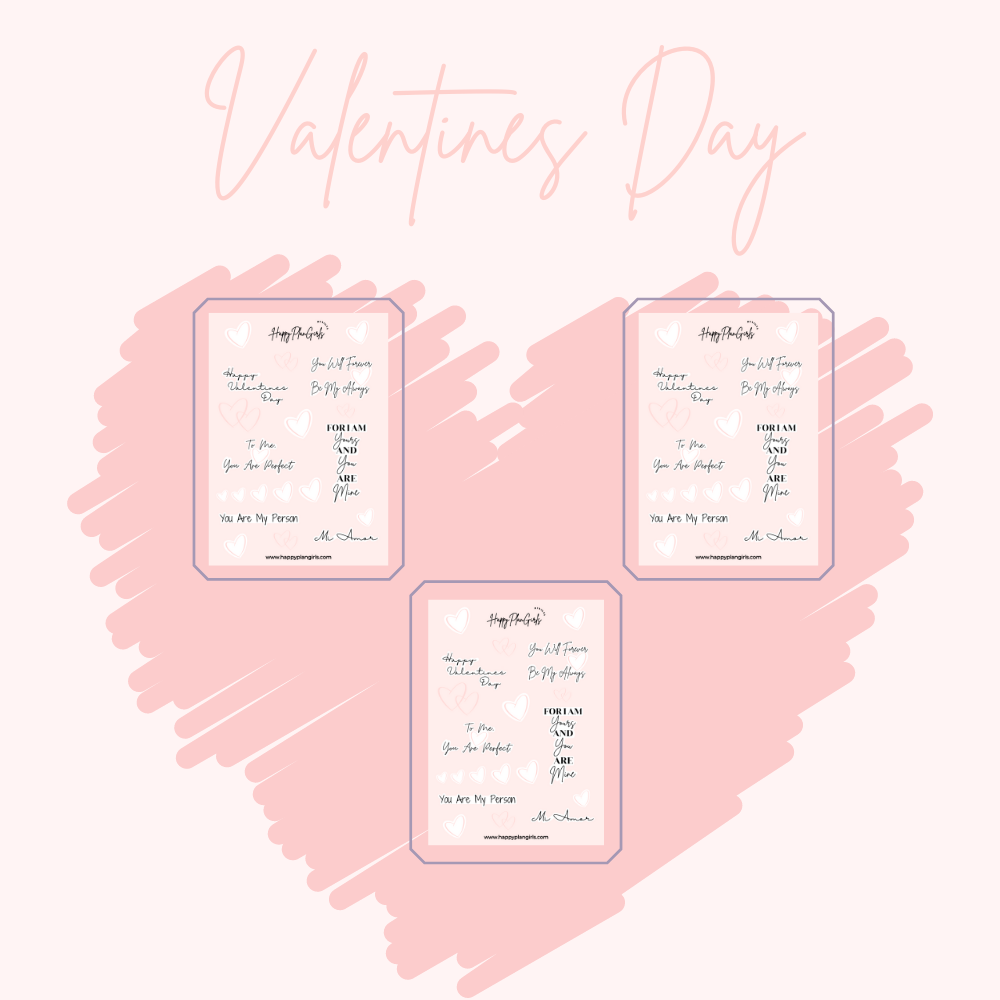 Valentines Day Words Sticker Sheet