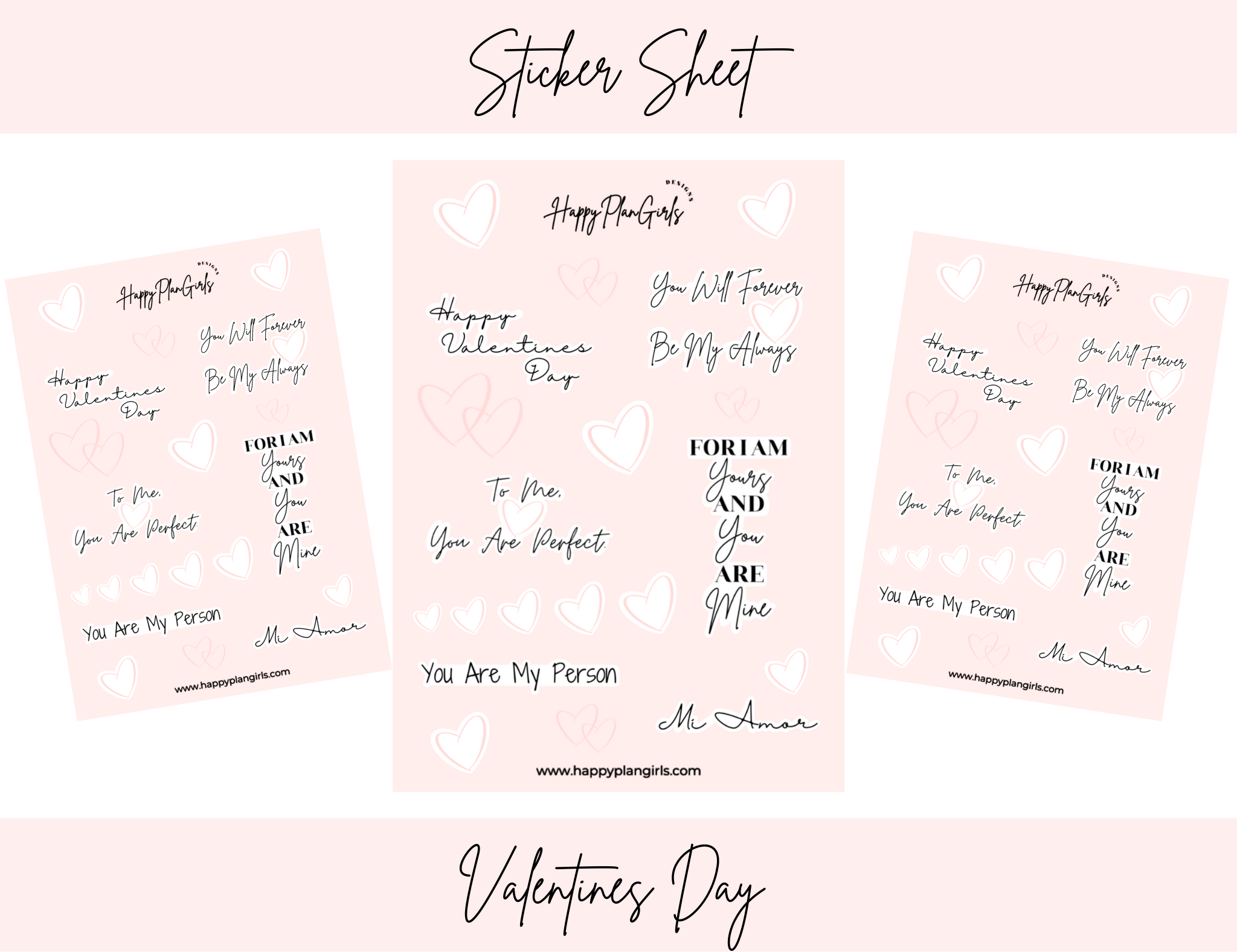 Valentines Day Words Sticker Sheet