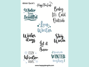 Winter Quote's Sticker Sheet